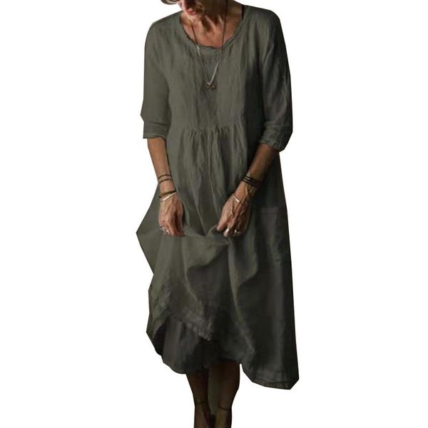 women dresses fashion natural color loose pencil dresses casual half sleeve crew neck dress plus size women clothing, Black;gray
women dresses fashion natural color loose pencil dresses casual half sleeve crew neck dress plus size women clothing, Black;gray
