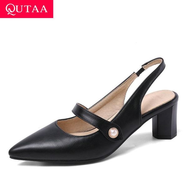 qutaa 2020 pointed toe fashion bead women pumps pu leather back strap sandals square high heel slingback women shoe size 34-43, Black
qutaa 2020 pointed toe fashion bead women pumps pu leather back strap sandals square high heel slingback women shoe size 34-43, Black