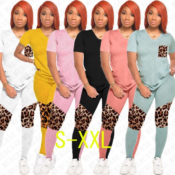 women two pieces outfits designer leopard patchwork color v-neck short sleeves t shirt pants leggings tracksuit sports suit 6 colors d72702, Gray
women two pieces outfits designer leopard patchwork color v-neck short sleeves t shirt pants leggings tracksuit sports suit 6 colors d72702, Gray