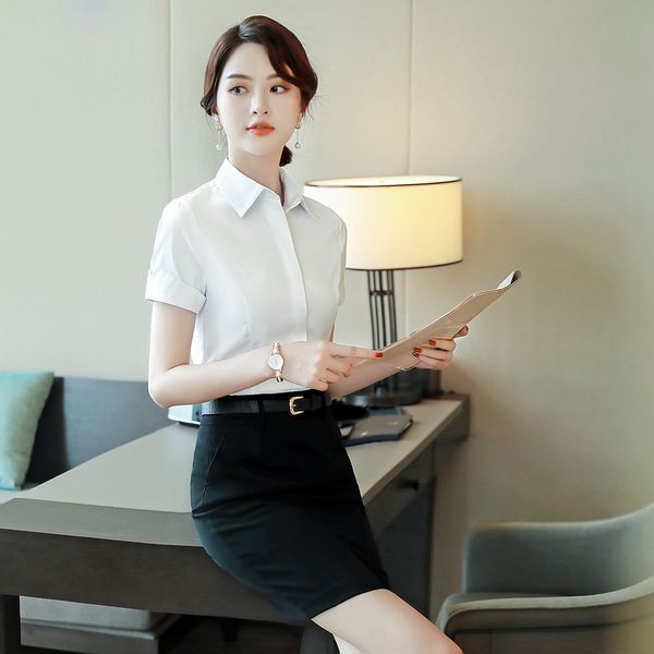 2020 new women's white short-sleeved women's professional formal wear interview slim fit large shirt shirt size
2020 new women's white short-sleeved women's professional formal wear interview slim fit large shirt shirt size