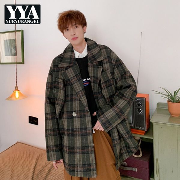 men's wool & blends fashion mens loose fit woolen jacket plaid double breasted casual suit coat autumn preppy style outwear coats, Black
men's wool & blends fashion mens loose fit woolen jacket plaid double breasted casual suit coat autumn preppy style outwear coats, Black