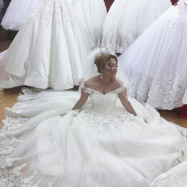 princess wedding dresses ball gown off shoulder flower appliques lace tulle classic vintage bridal gowns custom made plus size, White
princess wedding dresses ball gown off shoulder flower appliques lace tulle classic vintage bridal gowns custom made plus size, White