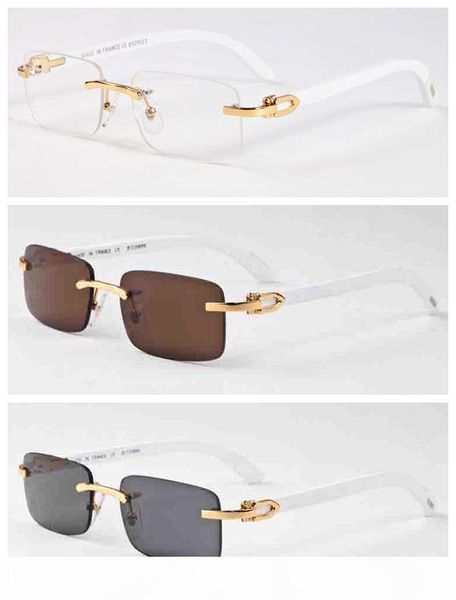 2017 new fashion bamboo wood rimless sunglasses men white buffalo horn glasses women brand designer sunglasses with box case lunettes, White;black 
2017 new fashion bamboo wood rimless sunglasses men white buffalo horn glasses women brand designer sunglasses with box case lunettes, White;black