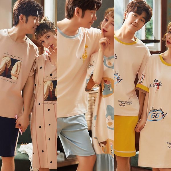 couple wo summer thin cotton clothes pajamas home pajamas short-sleeved nightgown women's korean style men's outdoor casual home w, Black;brown
couple wo summer thin cotton clothes pajamas home pajamas short-sleeved nightgown women's korean style men's outdoor casual home w, Black;brown