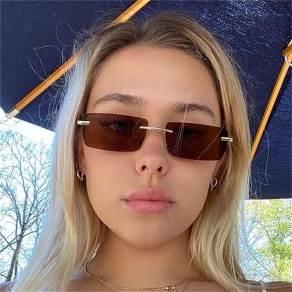 unique rectangle rimless sunglasses women square vintage sunglasses brand designer men retro small brown gradient glass uv400, White;black
unique rectangle rimless sunglasses women square vintage sunglasses brand designer men retro small brown gradient glass uv400, White;black