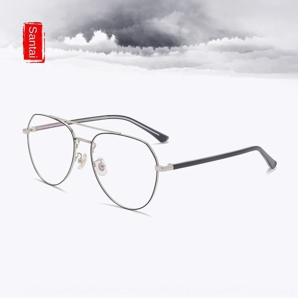 s0252 double beam pilot plain men's and women's same toad frame plate glasses leg glasses frame, Silver
s0252 double beam pilot plain men's and women's same toad frame plate glasses leg glasses frame, Silver