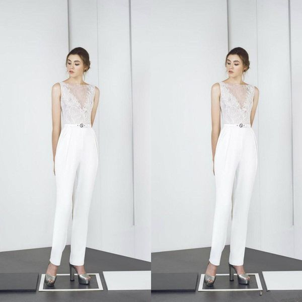modern 2021 jumpsuits bateau neck lace appliqued ankle length white prom dress custom made evening gowns cocktail party wear, Black;red
modern 2021 jumpsuits bateau neck lace appliqued ankle length white prom dress custom made evening gowns cocktail party wear, Black;red