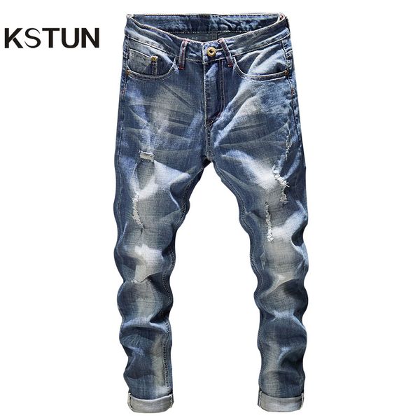 ripped jeans men slim fit light blue stretch fashion streetwear frayed hip hop distressed casual denim pants male trousers kg-103
ripped jeans men slim fit light blue stretch fashion streetwear frayed hip hop distressed casual denim pants male trousers kg-103