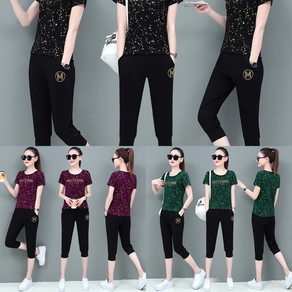 w4kxm summer clothing 2020 new sports suit sportswear sportswear women's fashion korean style short-sleeved capri pants western style a, Black;red
w4kxm summer clothing 2020 new sports suit sportswear sportswear women's fashion korean style short-sleeved capri pants western style a, Black;red