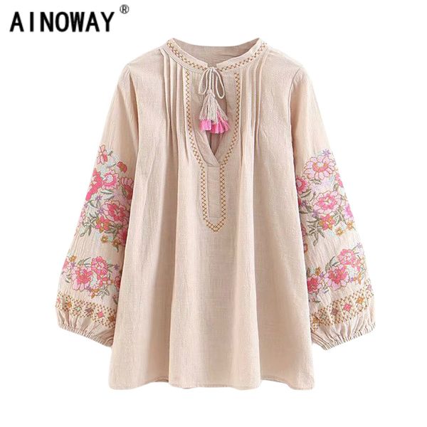 women's blouses & shirts spring women bohemian tassel shirt cute beach floral embroidery linen cotton blouse flare sleeve loose boho bl, White
women's blouses & shirts spring women bohemian tassel shirt cute beach floral embroidery linen cotton blouse flare sleeve loose boho bl, White