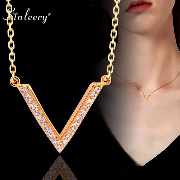 sinleery simple v letter pendant necklace gold color tiny crystal inlay design necklace for women jewelry xl001 ssh, Silver
sinleery simple v letter pendant necklace gold color tiny crystal inlay design necklace for women jewelry xl001 ssh, Silver
