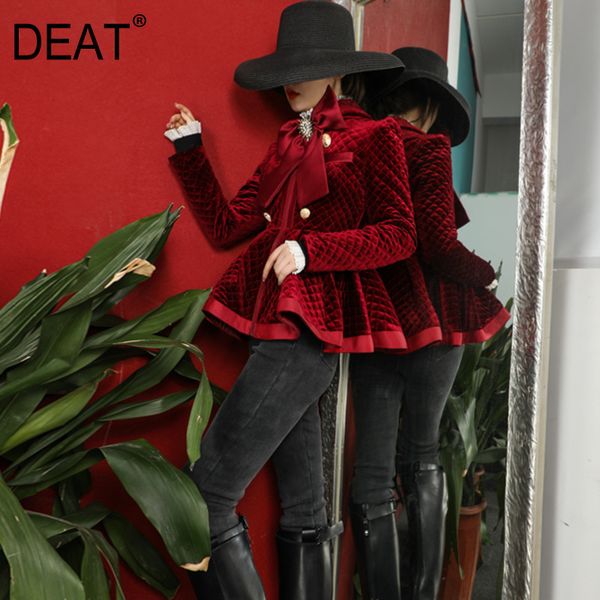 2020 new winter fashion high street women clothes slim single breasted bow collar velvet full sleeves short jacket wk, Black;brown
2020 new winter fashion high street women clothes slim single breasted bow collar velvet full sleeves short jacket wk, Black;brown