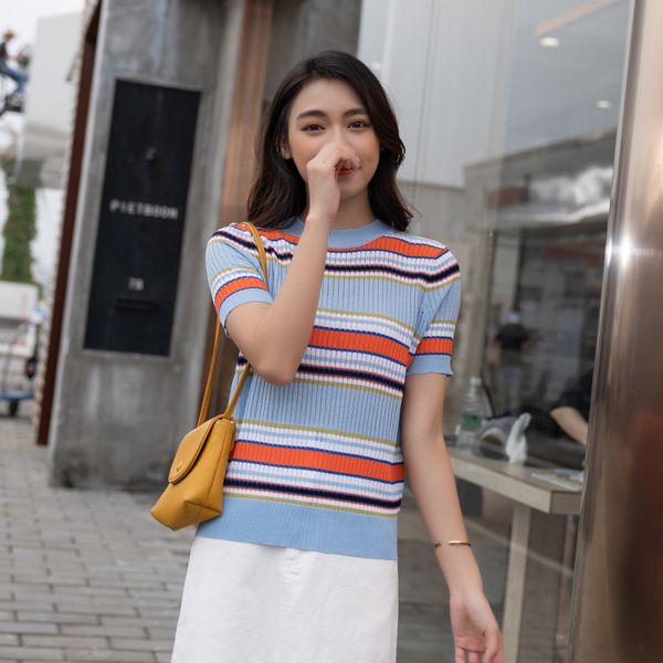 2020 summer new fashion knitted casual ice silk tee slim women t-shirt o-neck color stripes short sleeve female tshirts xy35, White
2020 summer new fashion knitted casual ice silk tee slim women t-shirt o-neck color stripes short sleeve female tshirts xy35, White