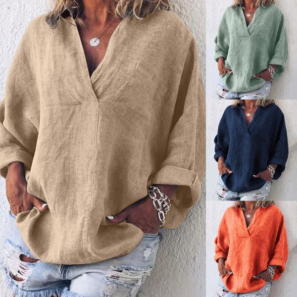 7wrrb 2020 new women's clothing large size solid color imitation cotton and linen v-neck long sleeve pullover cotton and linen pullover, White
7wrrb 2020 new women's clothing large size solid color imitation cotton and linen v-neck long sleeve pullover cotton and linen pullover, White