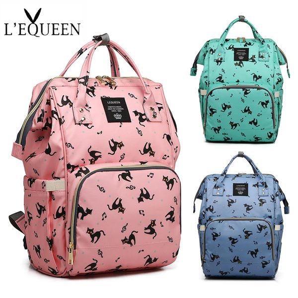 Lequeen Cartoon Print Mummy Maternity Nappy Bag Large Capacity Baby Bag Travel Backpack Designer Nursing For Baby Care