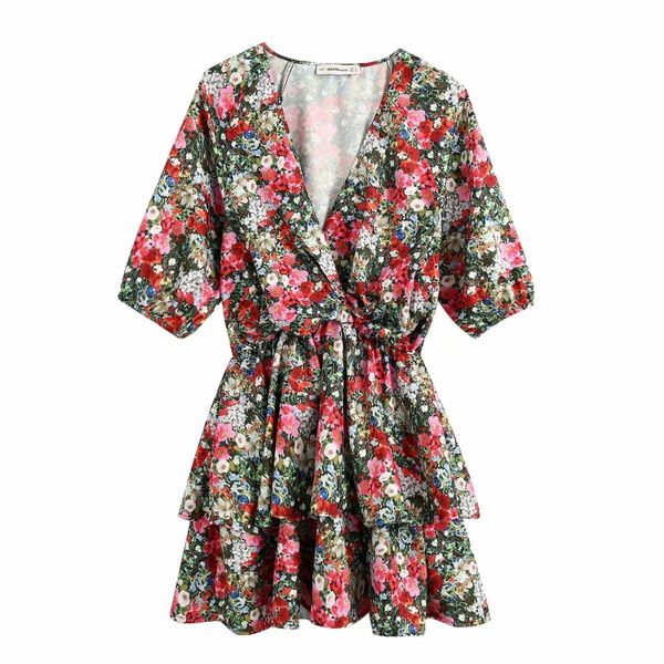 new 2020 women vintage v neck flower print cascading ruffles mini dress ladies elastic waist vestidos chic brand dresses ds3664, Black;gray
new 2020 women vintage v neck flower print cascading ruffles mini dress ladies elastic waist vestidos chic brand dresses ds3664, Black;gray