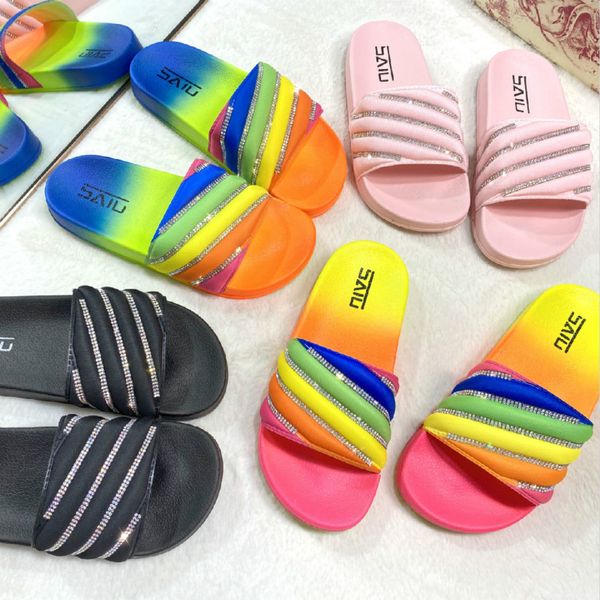 2020 summer woman rainbow thick bottom platform leisure word drag open toe fashion women shoes versatile breathable sandals, Black
2020 summer woman rainbow thick bottom platform leisure word drag open toe fashion women shoes versatile breathable sandals, Black