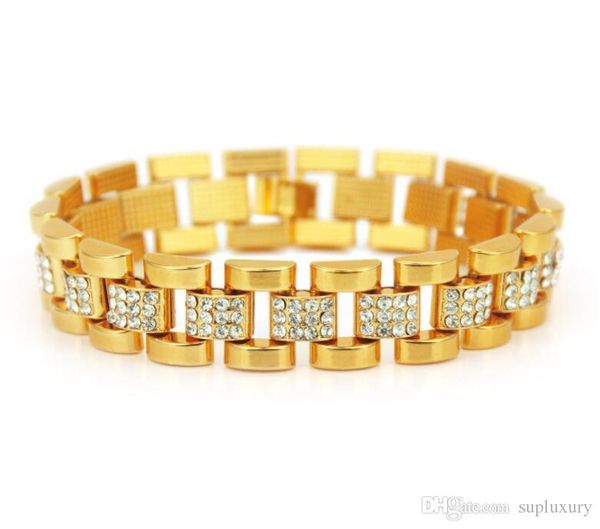 new jewelry mens designer bracelet 21.5cm gold with diamond bracelet hip-hop cool style european and american silver bracelets, Black
new jewelry mens designer bracelet 21.5cm gold with diamond bracelet hip-hop cool style european and american silver bracelets, Black