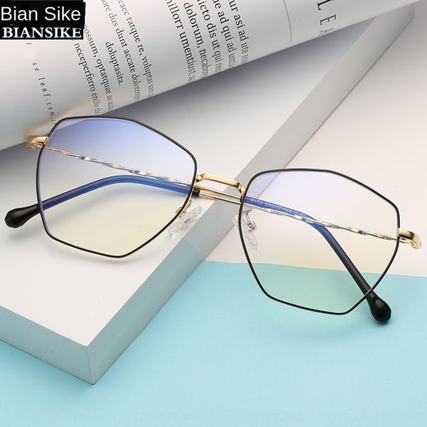 2019 new plain fashion polygon anti-blue personalized twist glasses leg plain glasses 9170, Silver
2019 new plain fashion polygon anti-blue personalized twist glasses leg plain glasses 9170, Silver
