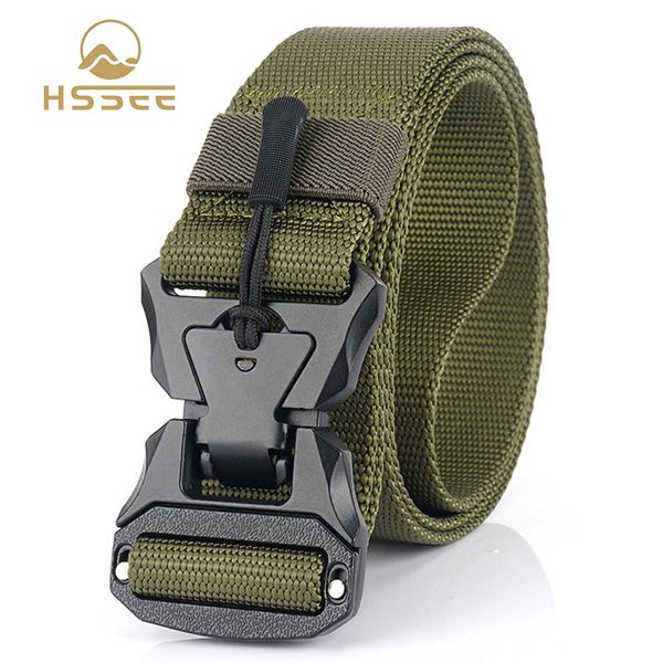 waist support hssee matte black metal magnetic buckle tactical belt soft real nylon mens outdoor sports combat equipment, Black;gray
waist support hssee matte black metal magnetic buckle tactical belt soft real nylon mens outdoor sports combat equipment, Black;gray
