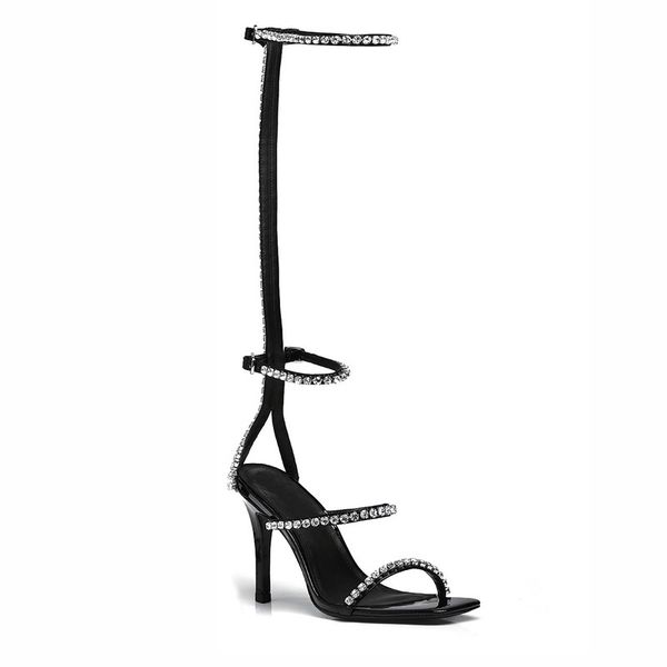 rome style rhinestone buckles sandals high heels sandalia feminina party shoes woman sandalias mujer 2020 stiletto, Black
rome style rhinestone buckles sandals high heels sandalia feminina party shoes woman sandalias mujer 2020 stiletto, Black