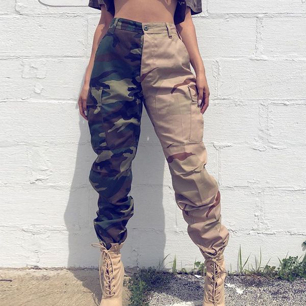 women's pants & capris streetwear contrast color camouflage cargo women high waist trousers loose fit ladies casual with pockets, Black;white
women's pants & capris streetwear contrast color camouflage cargo women high waist trousers loose fit ladies casual with pockets, Black;white