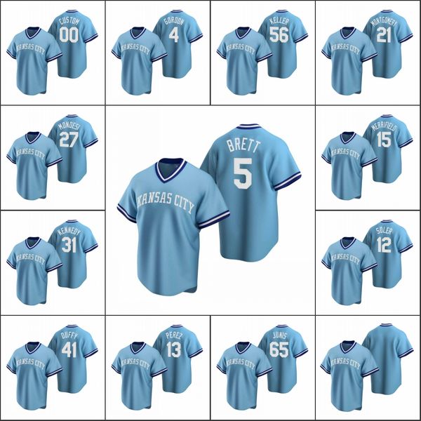 kansas city royals men #5 george brett 13 salvador perez 41 danny duffy women youth custom cooperstown collection road jersey, Black
kansas city royals men #5 george brett 13 salvador perez 41 danny duffy women youth custom cooperstown collection road jersey, Black