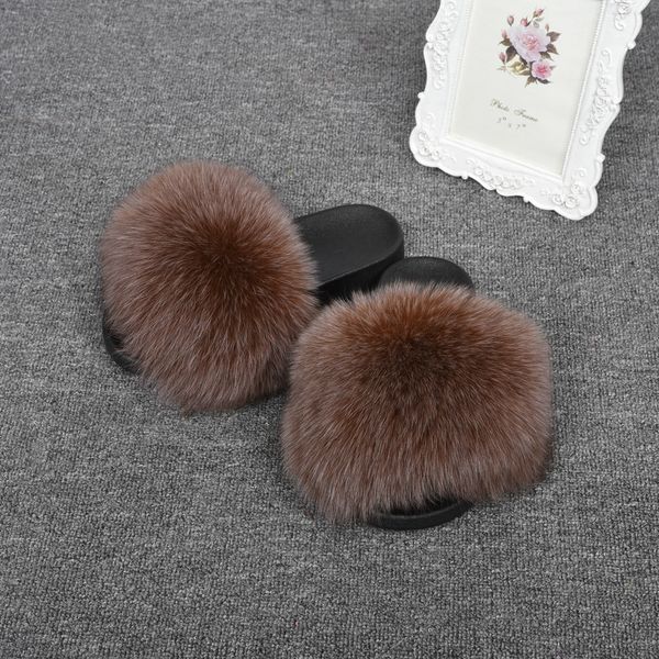 jancoco wide soft autumn real furry fluffy slides sandals slipper fox fur slippers, Black
jancoco wide soft autumn real furry fluffy slides sandals slipper fox fur slippers, Black
