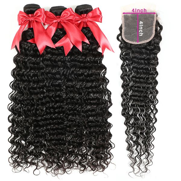mshere 4pcs / lot перуанский deep curly wave 3 пачки с closure non remy волос свободная часть шнурка закрытие пачками человеческих волос, Black
mshere 4pcs / lot перуанский deep curly wave 3 пачки с closure non remy волос свободная часть шнурка закрытие пачками человеческих волос, Black