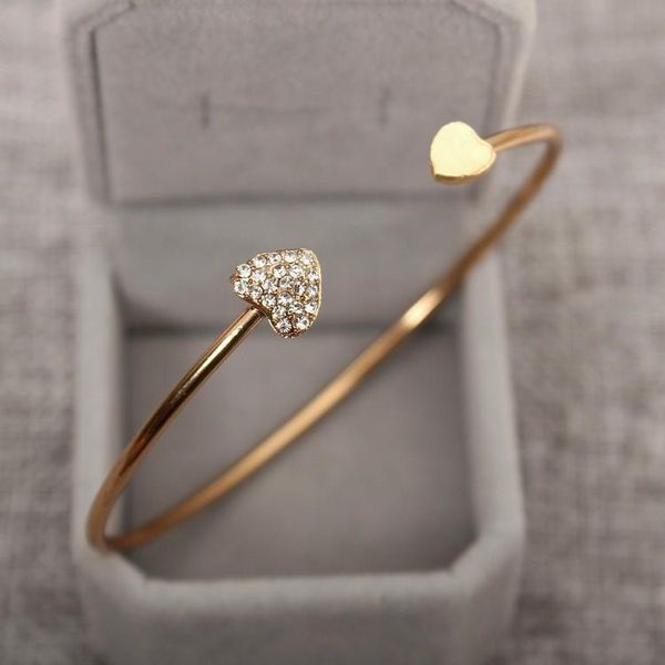 heart - shaped crystal heart open bracelet gold - plated bangle double heart bracelet wholesale ing, Black
heart - shaped crystal heart open bracelet gold - plated bangle double heart bracelet wholesale ing, Black