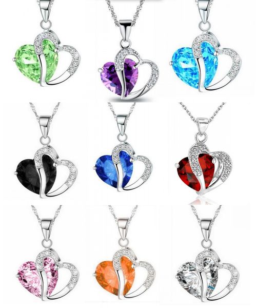 14 colors korean version of the heart shaped zircon crystal necklace crafts pendant jewelry accessory gift d294lr, Silver
14 colors korean version of the heart shaped zircon crystal necklace crafts pendant jewelry accessory gift d294lr, Silver