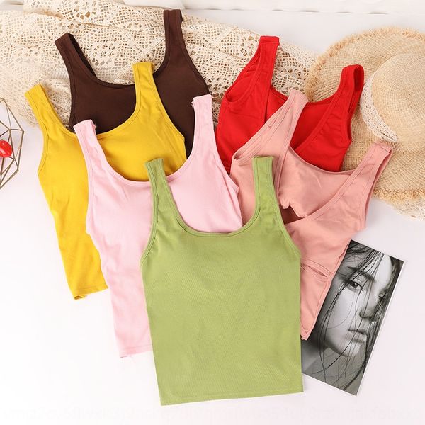 kaka same style 2 generation pure cotton women's cross back strap vest vest solid color base with chest pad summer 2020, White
kaka same style 2 generation pure cotton women's cross back strap vest vest solid color base with chest pad summer 2020, White