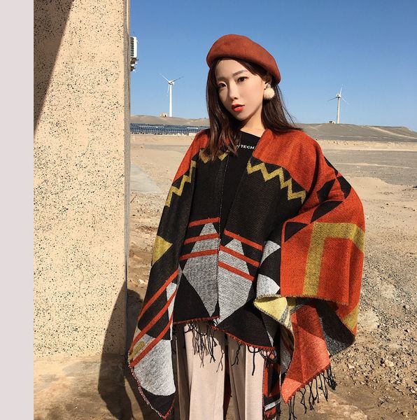 season big scarf shawl tibet tourism scarf female korean style split-type cloak winter thickened air-conditioned room cloak blanket, Blue;gray
season big scarf shawl tibet tourism scarf female korean style split-type cloak winter thickened air-conditioned room cloak blanket, Blue;gray