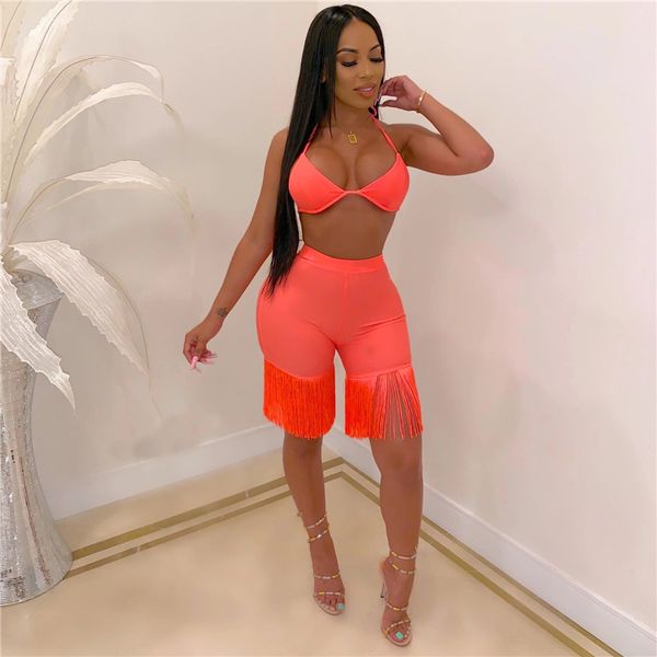 women two 2 piece set halter low cut bandage bra crop skinny tassel short summer beach lady 2 pcs outfits clubwear, White
women two 2 piece set halter low cut bandage bra crop skinny tassel short summer beach lady 2 pcs outfits clubwear, White