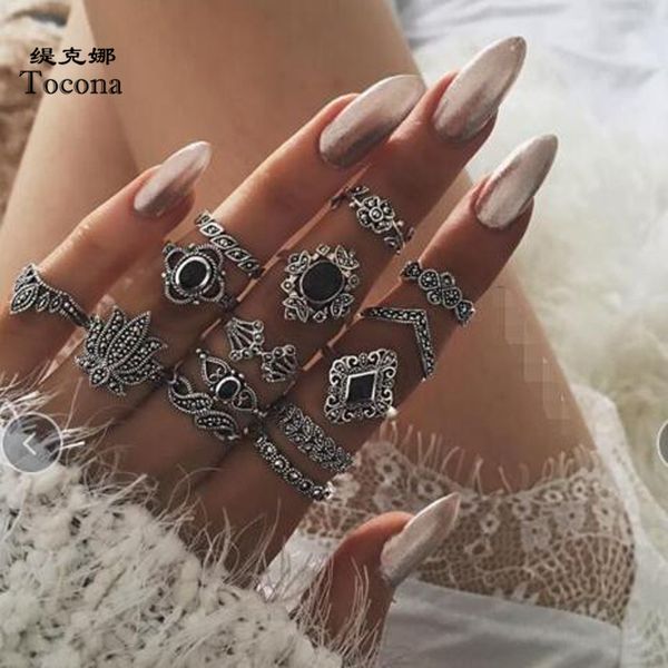 designer rings 14 pcs/set vintage silver color lotus rings for women black rhinestone geometric flower knuckle ring jewelry anillos 9134, Golden;silver
designer rings 14 pcs/set vintage silver color lotus rings for women black rhinestone geometric flower knuckle ring jewelry anillos 9134, Golden;silver