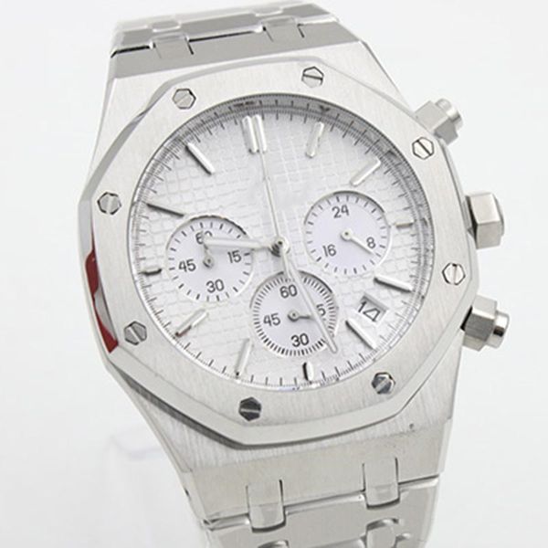 royal oak white dial quartz chronograph 41mm mens watches men watch wristwatches stainless steel bracelet octagonal case six hands, Slivery;brown
royal oak white dial quartz chronograph 41mm mens watches men watch wristwatches stainless steel bracelet octagonal case six hands, Slivery;brown