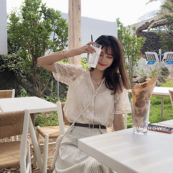 mishow 2020 summer lady blouse women causal temperament vneck short sleeve lace slim fit thin blouse mx19b4765, White
mishow 2020 summer lady blouse women causal temperament vneck short sleeve lace slim fit thin blouse mx19b4765, White