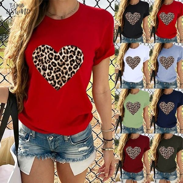 women valentine day shirts casual short sleeve o neck leopard polyester print heart shaped harajuku ropa mujer @45, White
women valentine day shirts casual short sleeve o neck leopard polyester print heart shaped harajuku ropa mujer @45, White