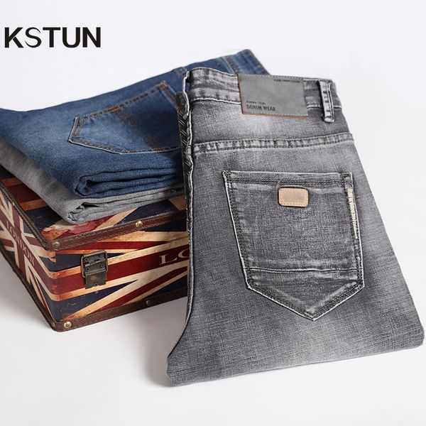 men's jeans kstun men straight fit stretch grey vintage classic clothing full length trousers denim pants big size 40, Blue
men's jeans kstun men straight fit stretch grey vintage classic clothing full length trousers denim pants big size 40, Blue