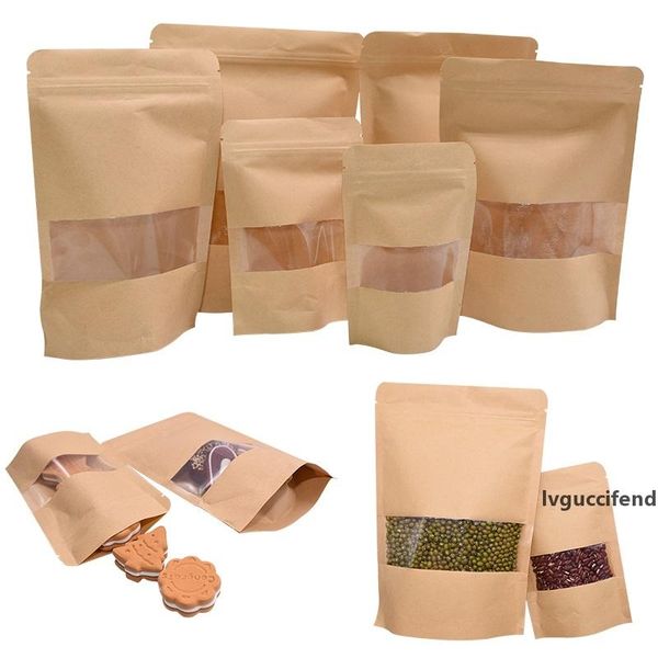 10pcs kraft paper window zipper bags reusable sealing candy gift dried bag for home storing packing supplies
10pcs kraft paper window zipper bags reusable sealing candy gift dried bag for home storing packing supplies