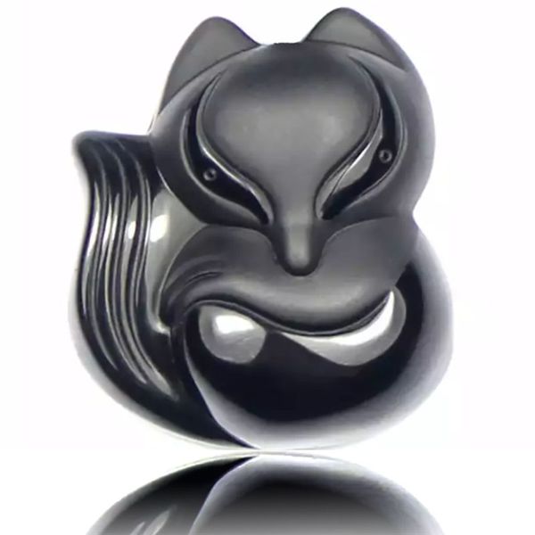 pendant necklace jewelry fox pendant natural obsidian stone with carving black bead chain lucky womenjewelry blessing amulet, Silver
pendant necklace jewelry fox pendant natural obsidian stone with carving black bead chain lucky womenjewelry blessing amulet, Silver