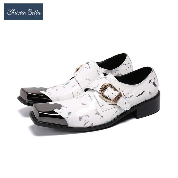 dress shoes christia bella designer print white genuine leather men square toe buckle oxford business formal male, Black
dress shoes christia bella designer print white genuine leather men square toe buckle oxford business formal male, Black