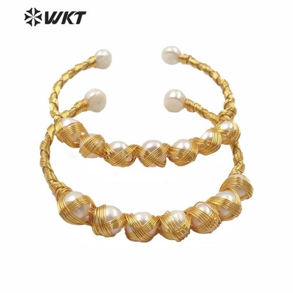 mpb011 wholesale gold fashion bangle handmade wire wrapped pearl bangle lady gold plated natural pearl cuff jewelry gift, Black
mpb011 wholesale gold fashion bangle handmade wire wrapped pearl bangle lady gold plated natural pearl cuff jewelry gift, Black
