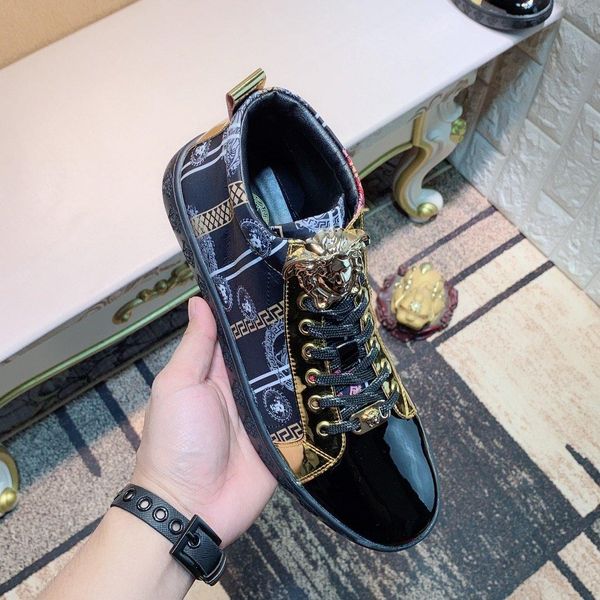 2020w exclusive customized medusa leather printed high-casual men's tide boots, fashionable and personalized lace-up sneakers,size, Black
2020w exclusive customized medusa leather printed high-casual men's tide boots, fashionable and personalized lace-up sneakers,size, Black