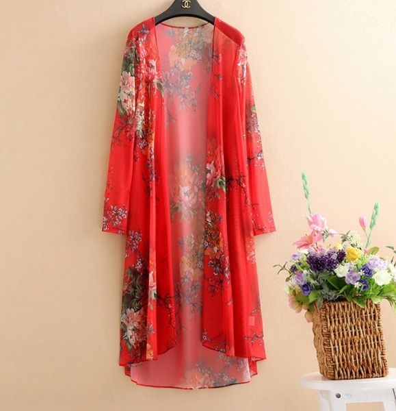 ice silk sunscreen cloak coat cardigan women's mid-length ultra-thin outer cloak large size middle-aged printed tulle shawl coat, White
ice silk sunscreen cloak coat cardigan women's mid-length ultra-thin outer cloak large size middle-aged printed tulle shawl coat, White