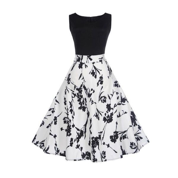 women printed a-line dress summer vintage dress 2020 new large swing party dresses sleeveless femme, Black;gray
women printed a-line dress summer vintage dress 2020 new large swing party dresses sleeveless femme, Black;gray