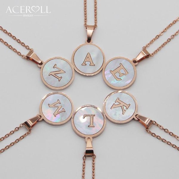 aceroll initial letter necklace -stainless steel round mother of pearl alphabet name pendant necklace rose gold color for women, Silver
aceroll initial letter necklace -stainless steel round mother of pearl alphabet name pendant necklace rose gold color for women, Silver