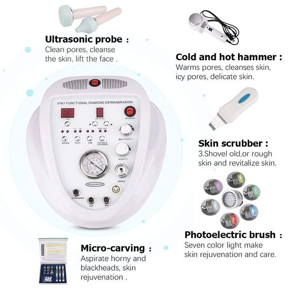 5 in1 salon use water dermabrasion multi-function facial deep cleansing machine remove dead skin ultrasonic massage face lifting, Black;white
5 in1 salon use water dermabrasion multi-function facial deep cleansing machine remove dead skin ultrasonic massage face lifting, Black;white