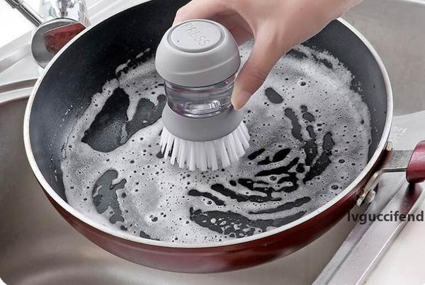creative home kitchen supplies soap brushing detergent jar brush kitchen dishwashing artifact utility gadget pot brush