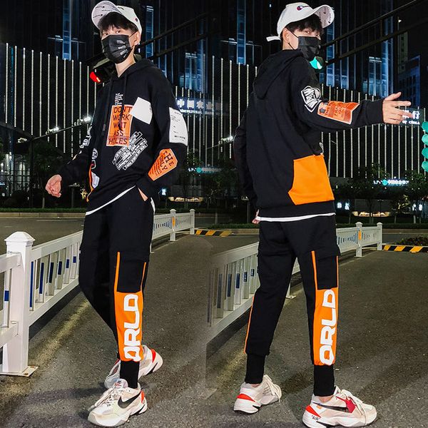 hip hop letter patchwork tracksuit men set autumn winter student hoodie mens 2 piece tracksuit long sleeve hooded men, Gray
hip hop letter patchwork tracksuit men set autumn winter student hoodie mens 2 piece tracksuit long sleeve hooded men, Gray
